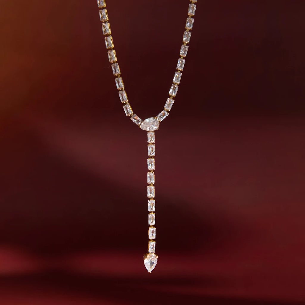 Luxury Y Shape Zircon Tennis Chain Necklace