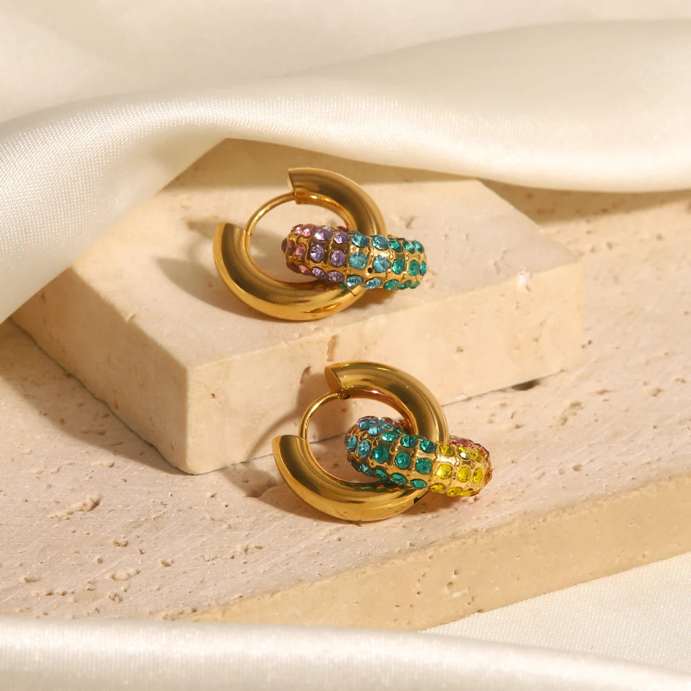 Exquisite Colorful Round Donut Earrings