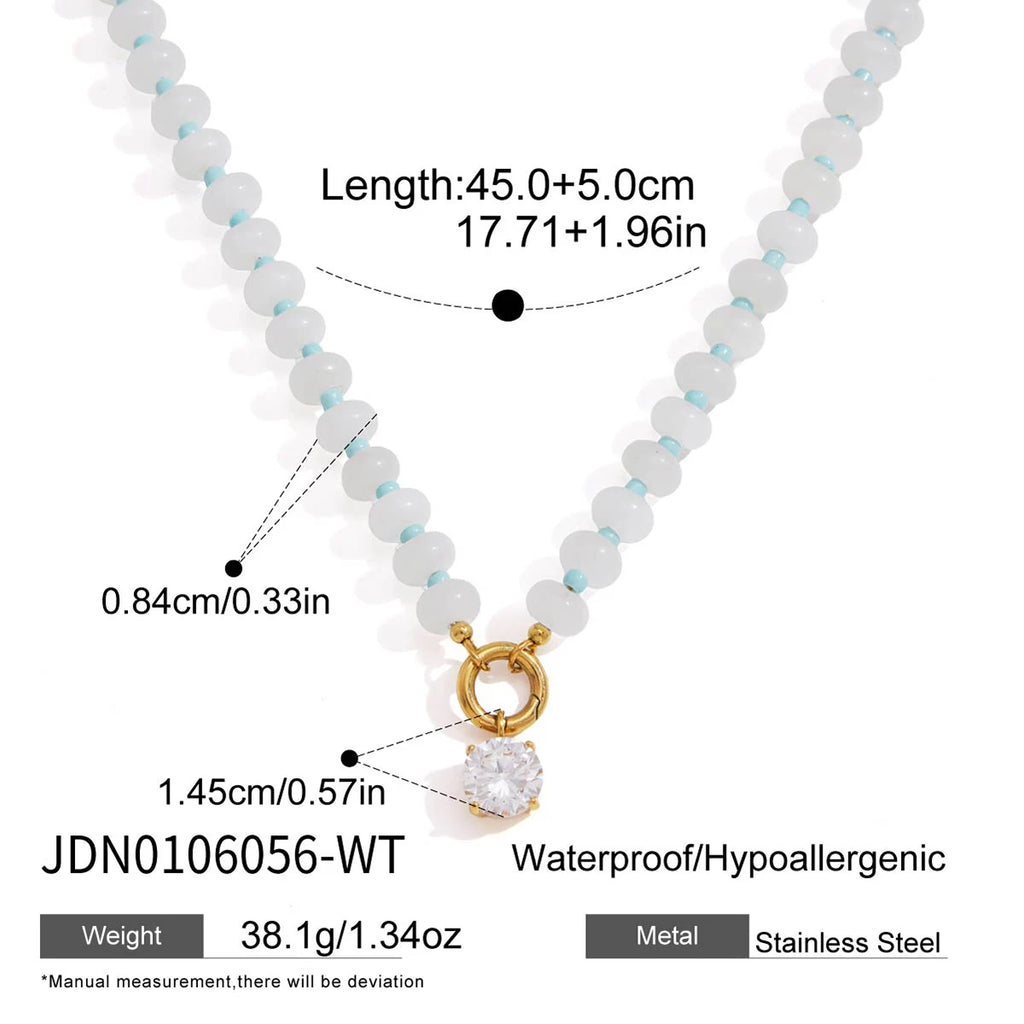 Sweet Colored Natural Stone Zircon Pendant Necklace
