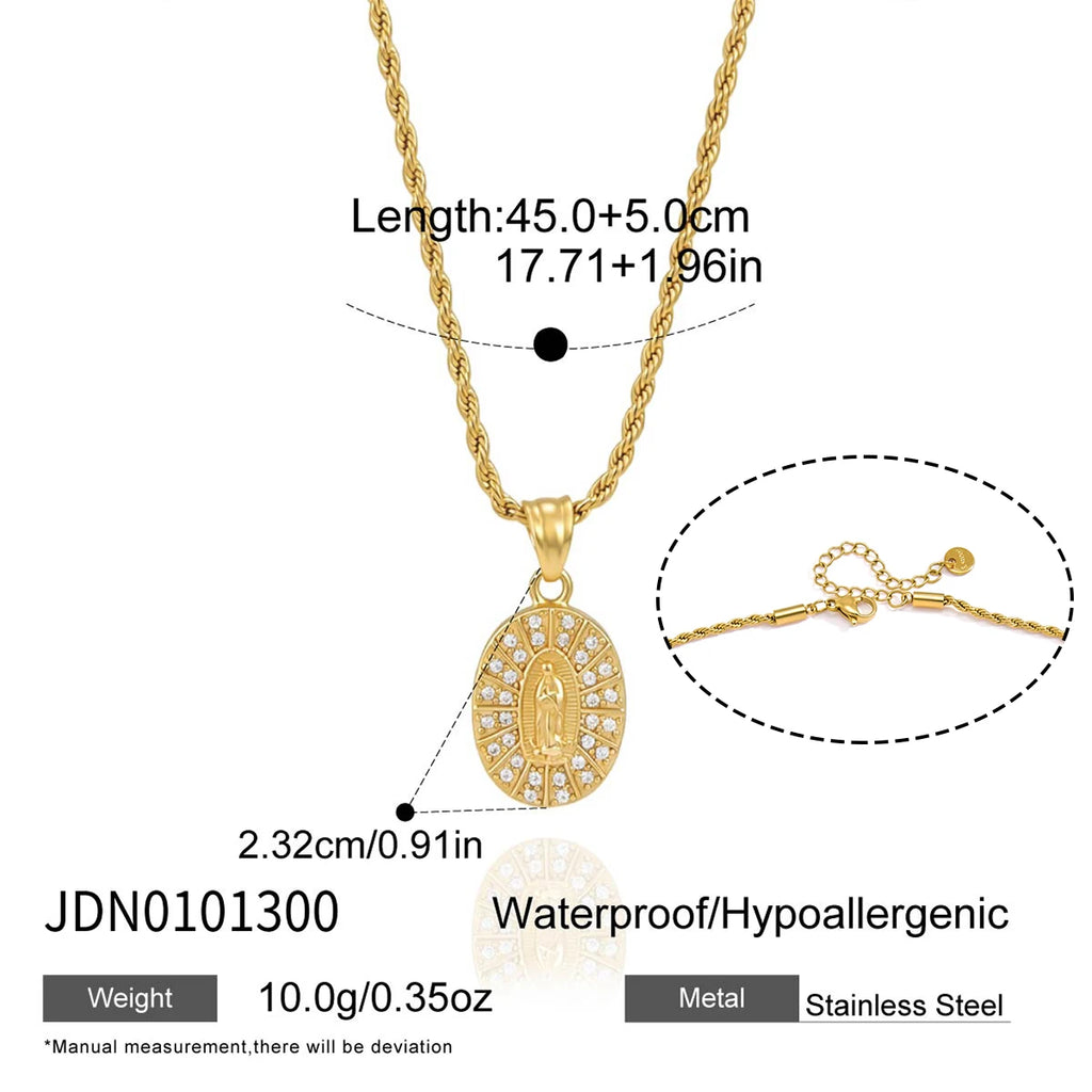Classic Portrait Zircon Pendant Necklace