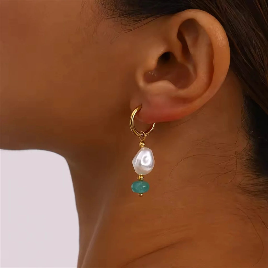 Pearl Dangle Oceans Drop Earrings