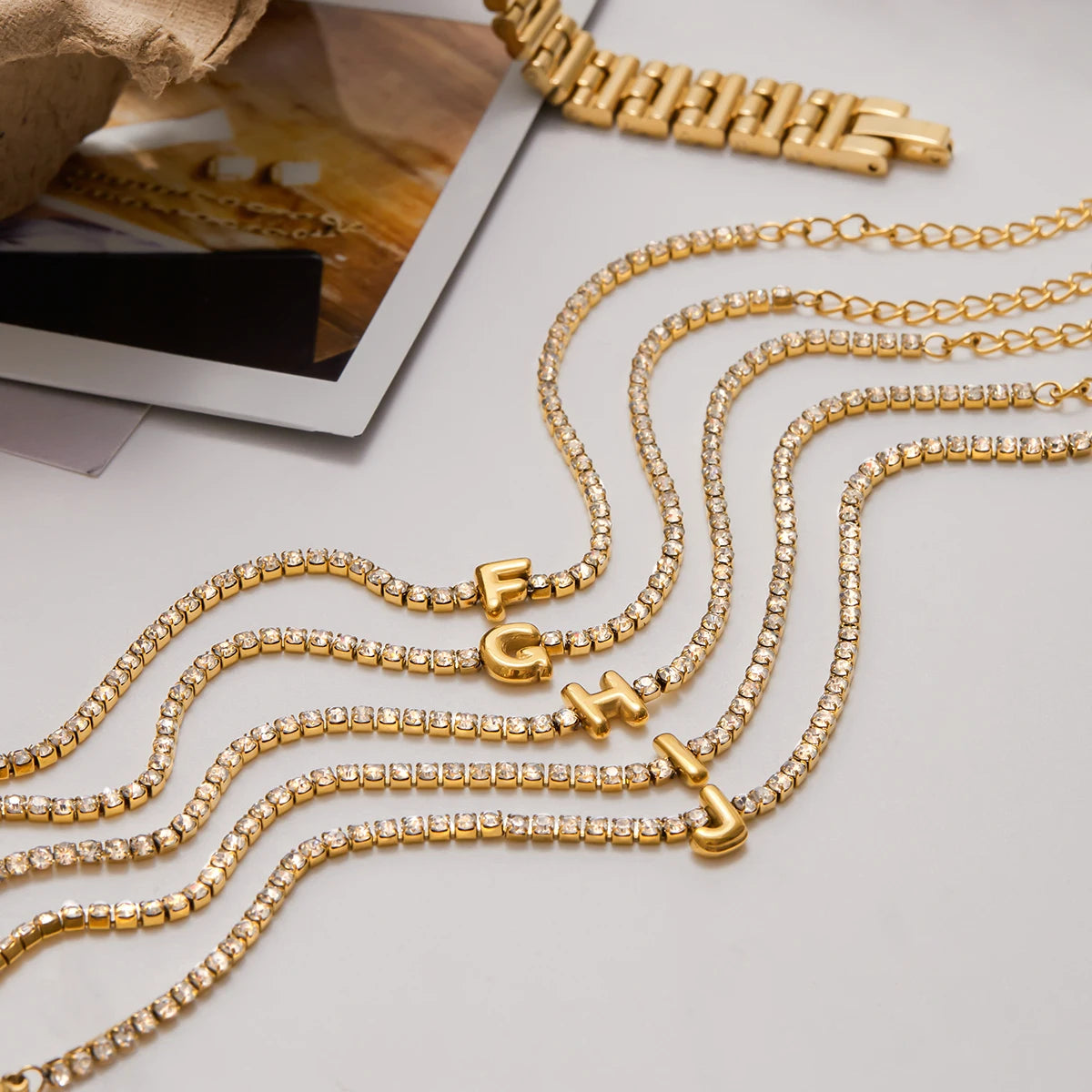 Stainless Steel Balloon Letter Pendant Bracelets