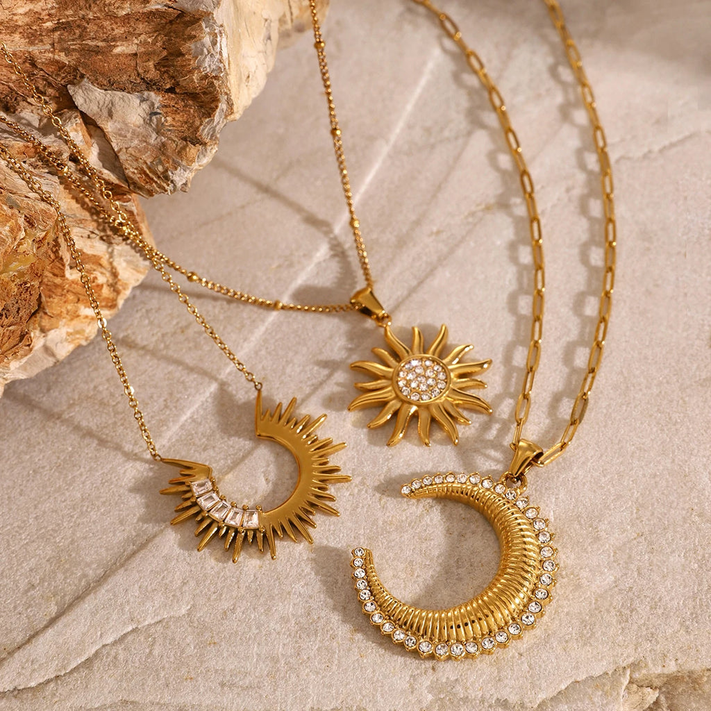 Geometric Sparkling Zirconia Necklace