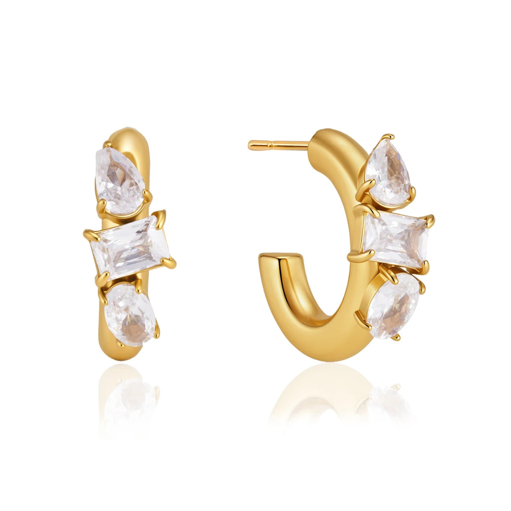 Zircon C Shape Drop Earring