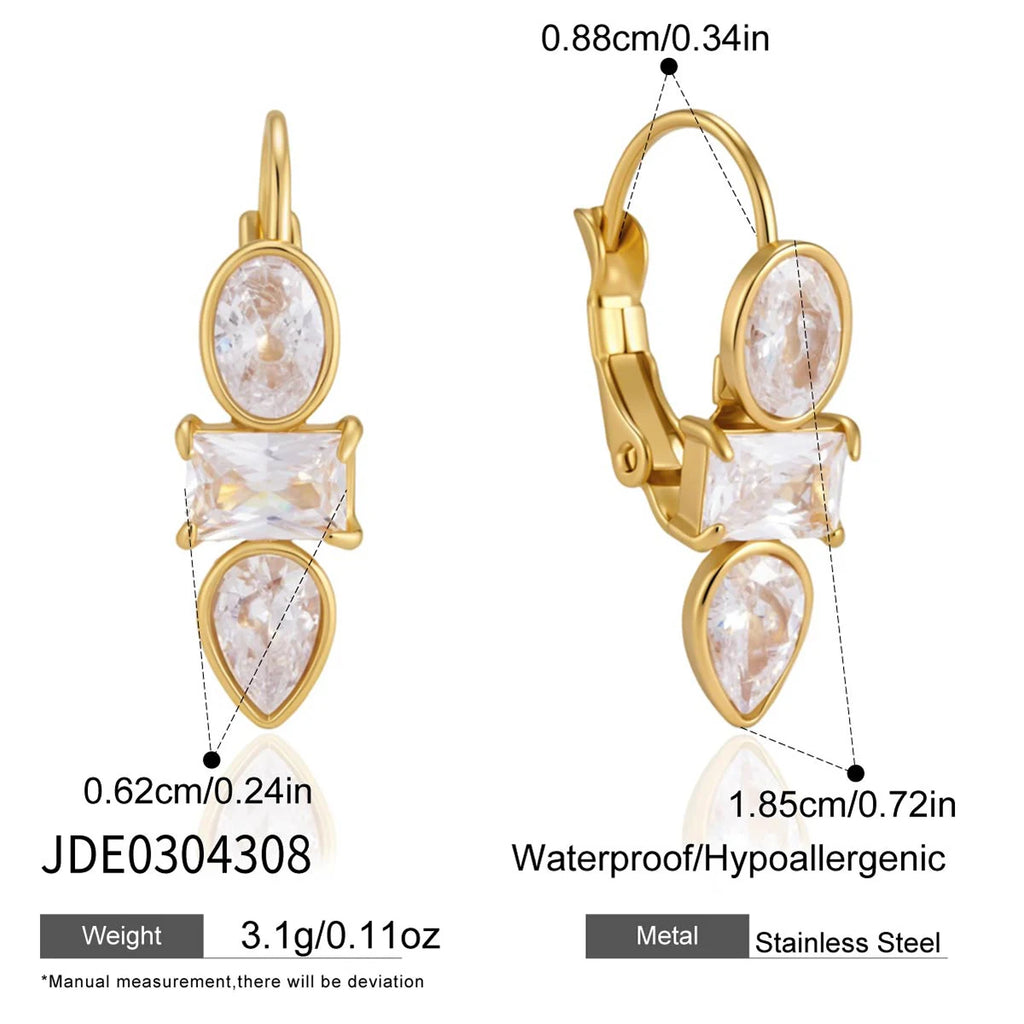 Trendy Geometric Zircon Hoop Earring