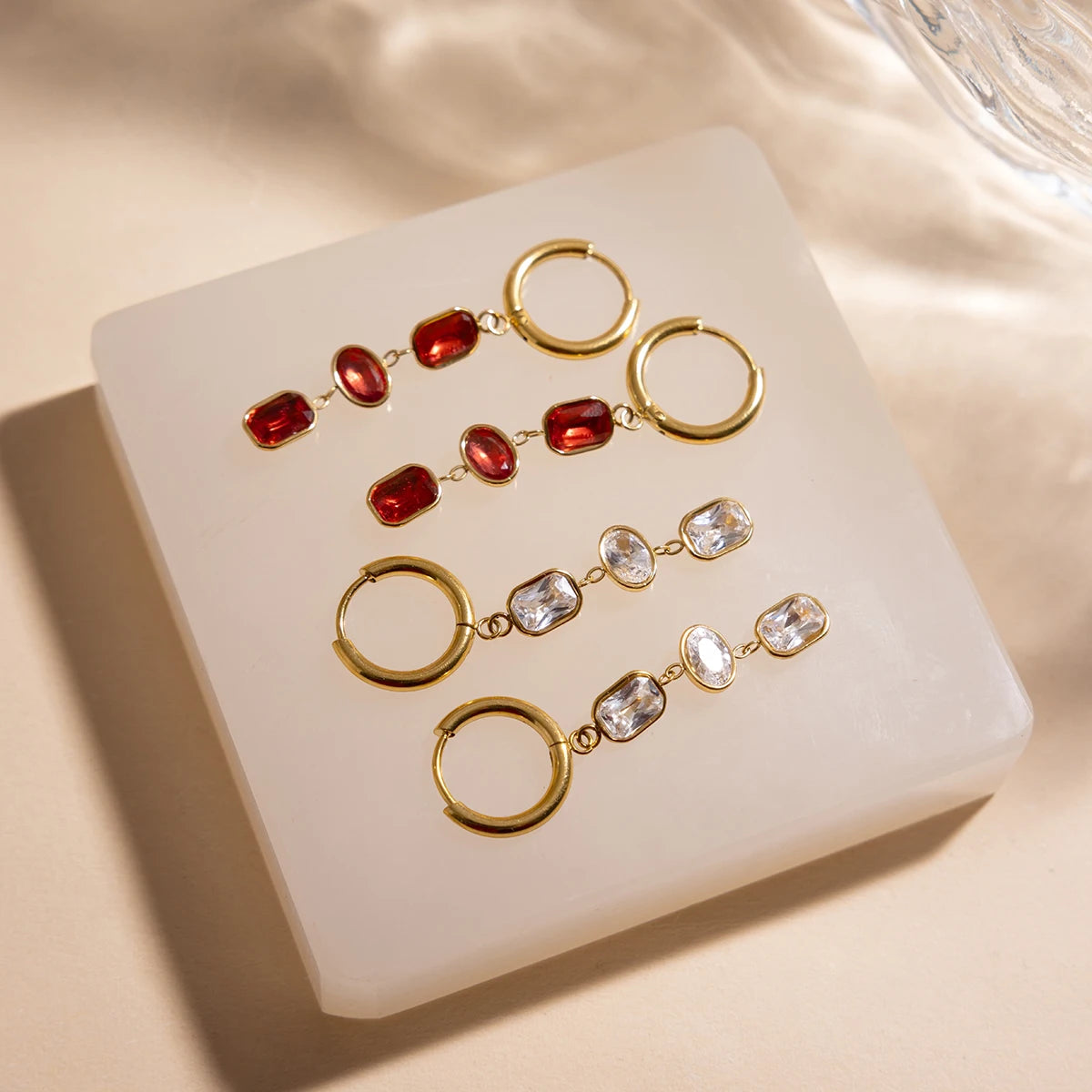 Delicate Cubic Zirconia Drop Earrings