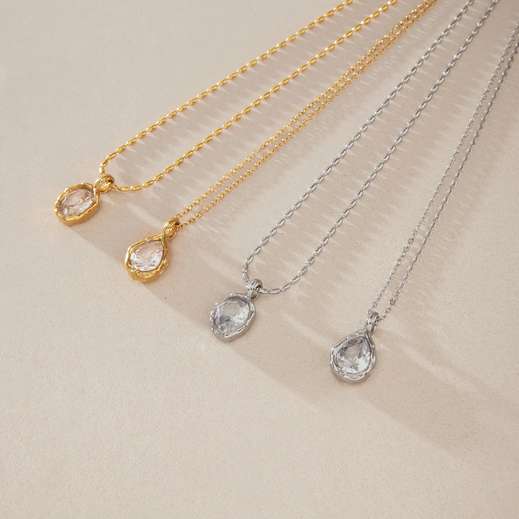 Delicate Geometric Cubic Zircon Pendant Necklace