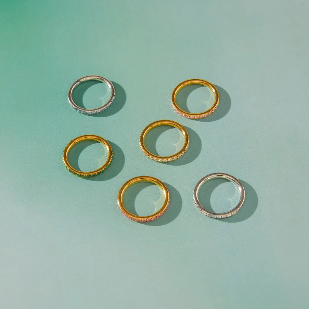 Delicate Full Zircon Rings