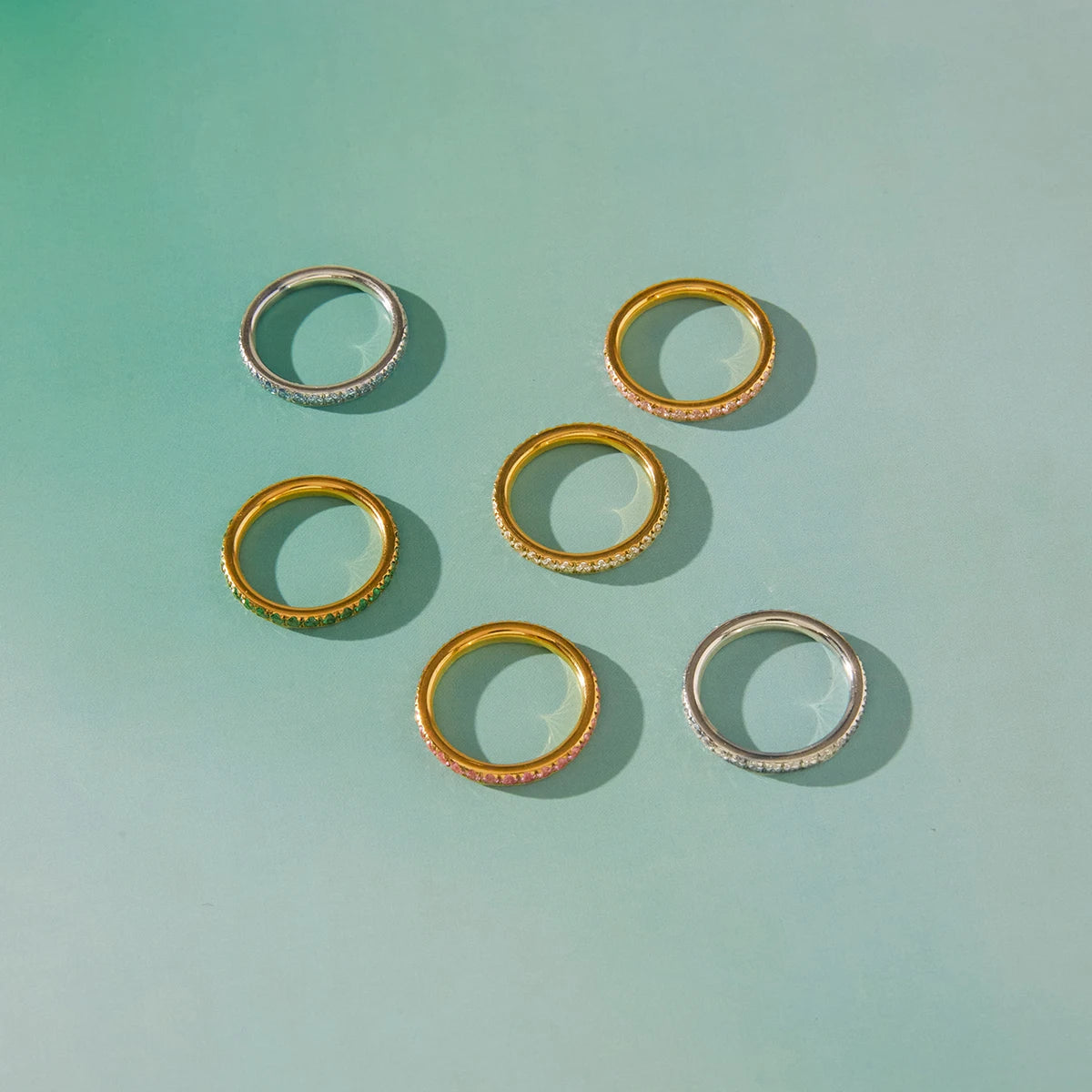 Delicate Full Zircon Rings