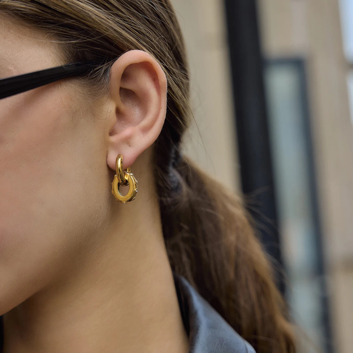 Double Circle Drop Earring