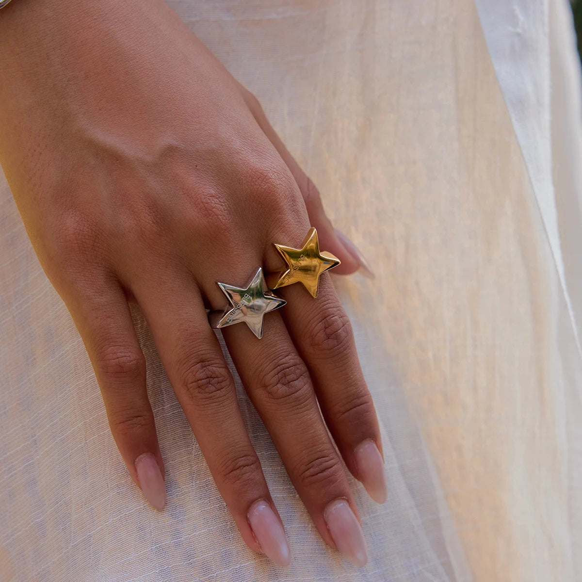 Versatile Stainless Steel Metal Star Rings