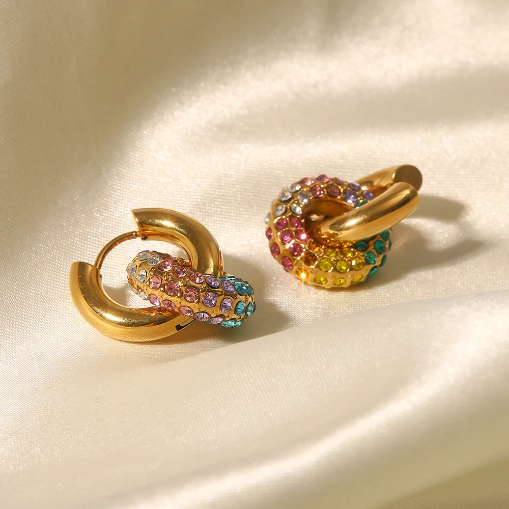 Exquisite Colorful Round Donut Earrings