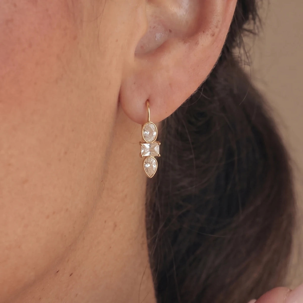 Trendy Geometric Zircon Hoop Earring