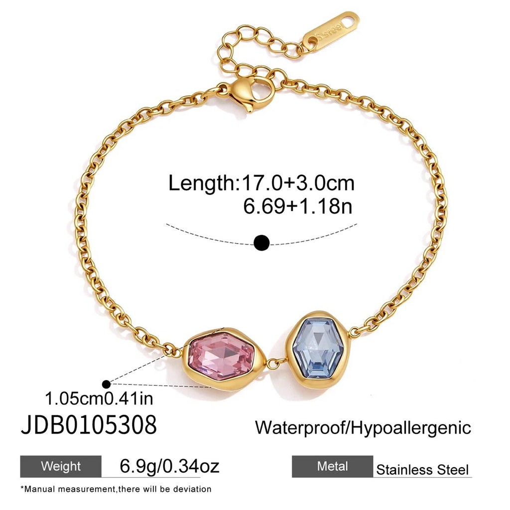Trendy Colored Geometric Glass Bracelet