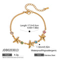 Color Zirconia Starfish Charm Bracelet