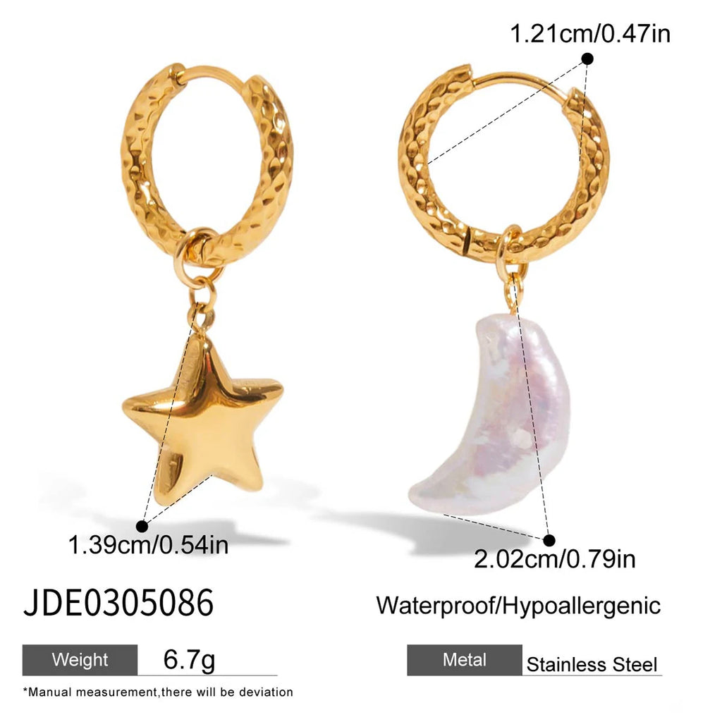 Freshwater Pearl Moon Earrings