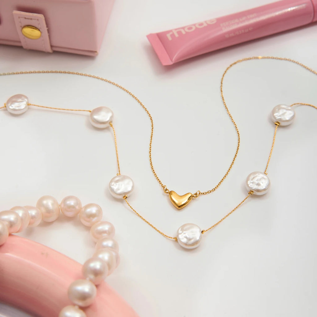 Pearl Heart Pendant Necklace