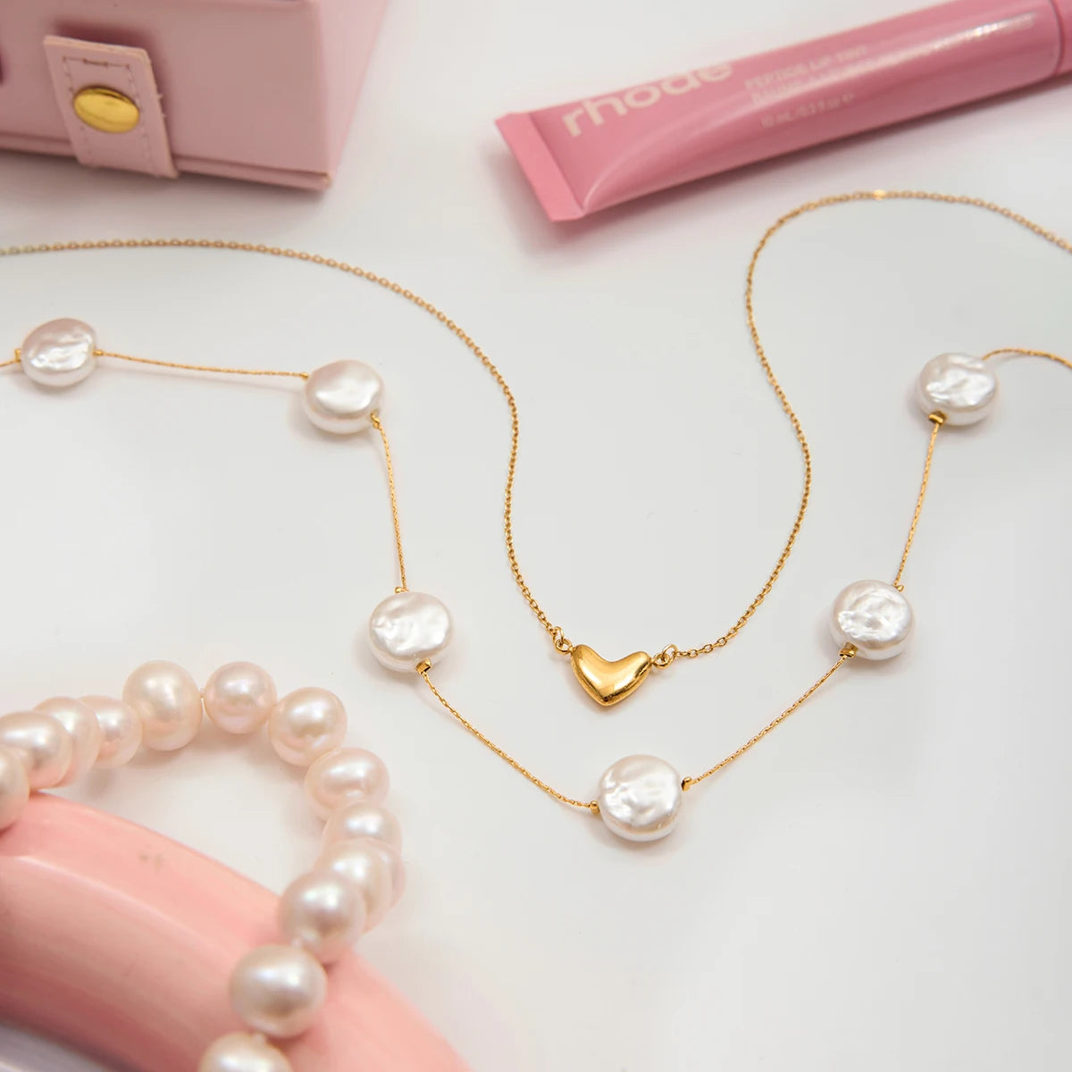 Pearl Heart Pendant Necklace