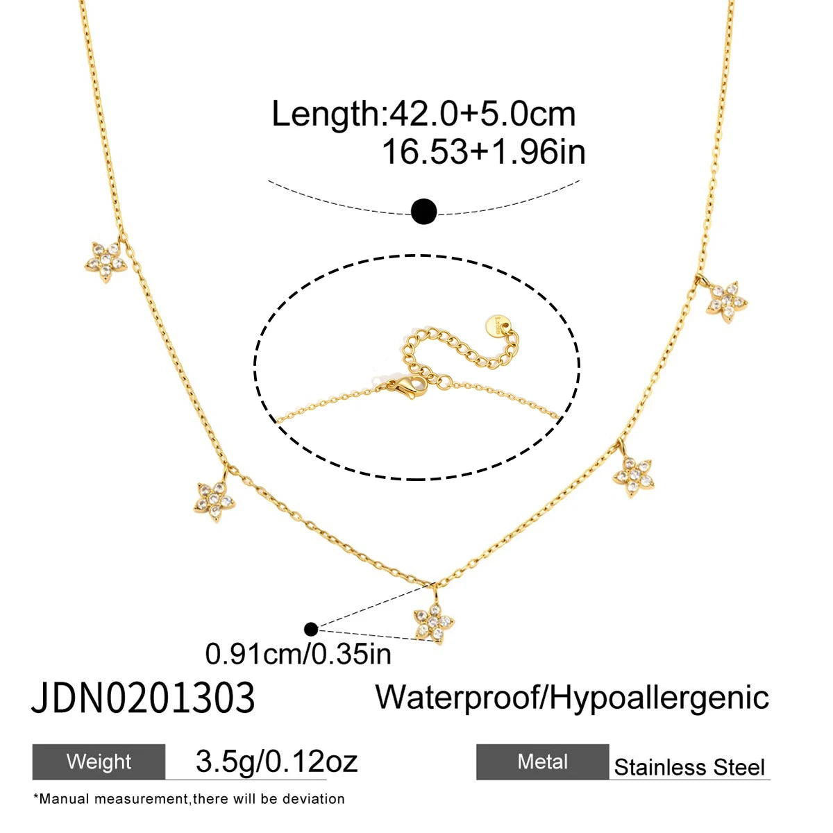 Romantic Zircon Flower Pendant Necklace