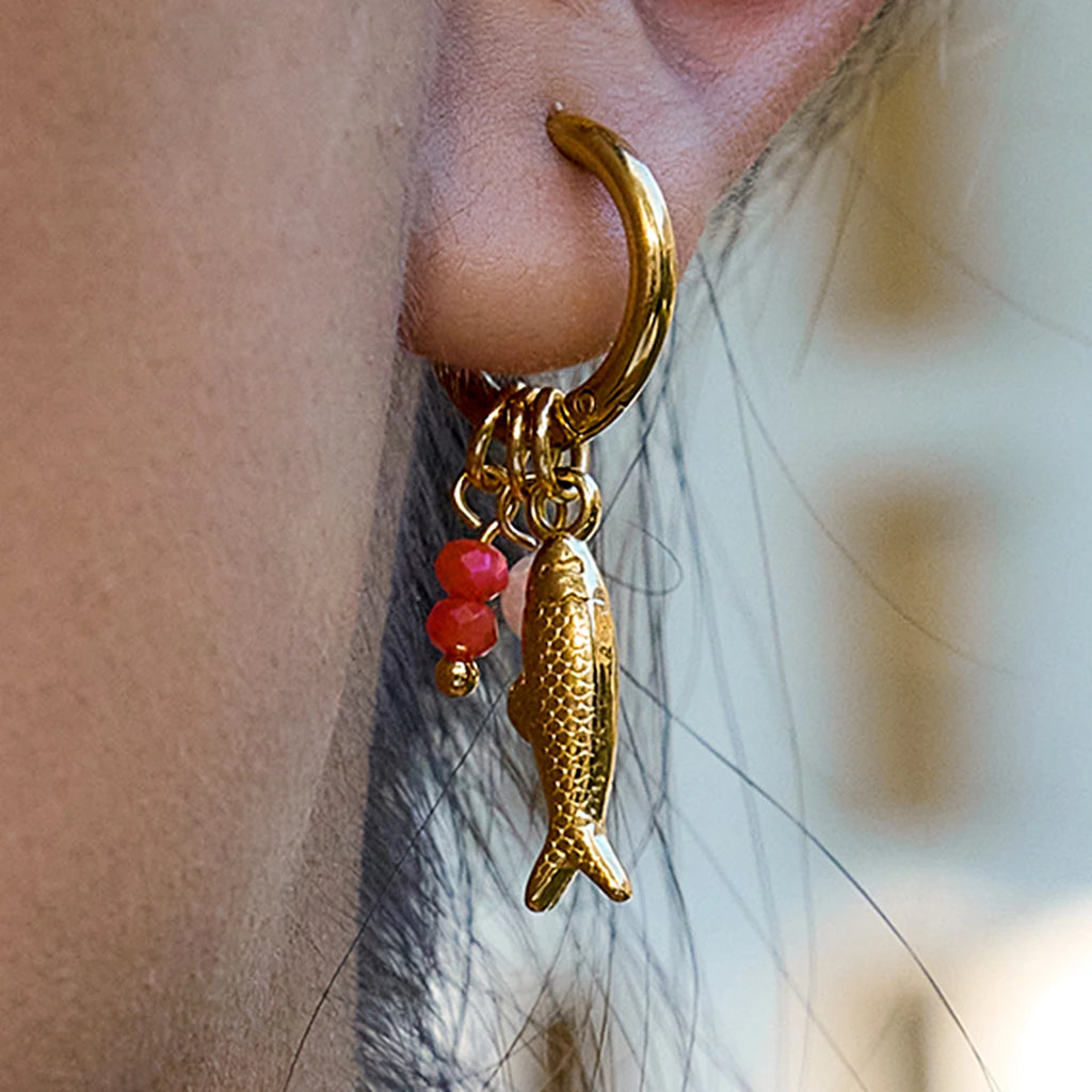 Pearl Fish Dangle Earrings