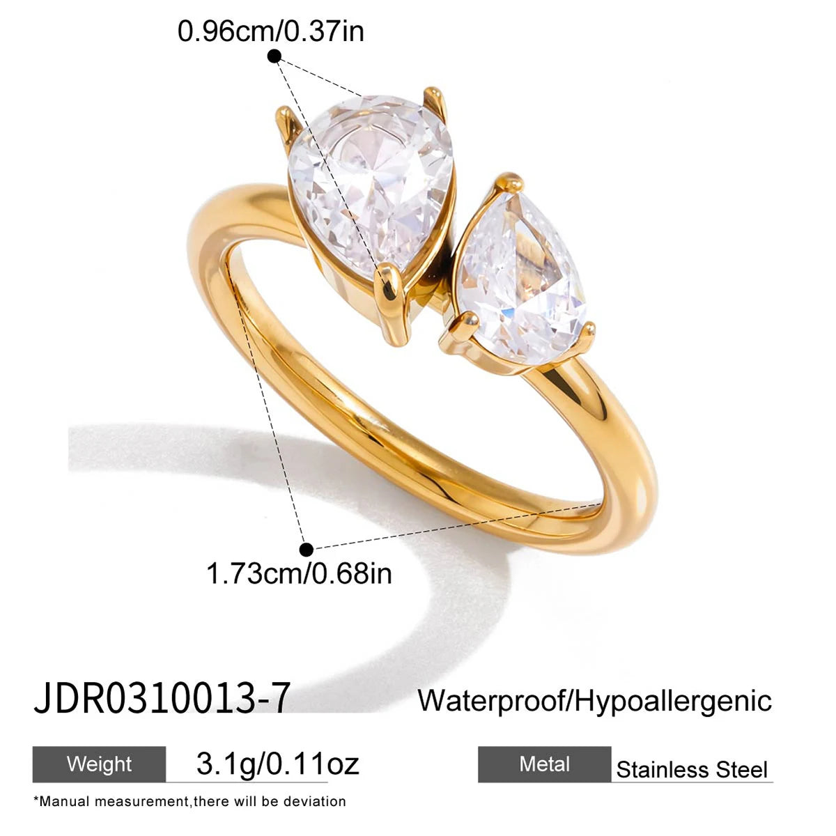 Classic Geometric Zircon Rings