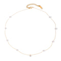 Exquisite Stainless Steel Pearl Zircon Necklace