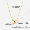 Trendy Fine Double Heart Connected Hollow Chain Necklace for Women Temperament Jewelry Gift