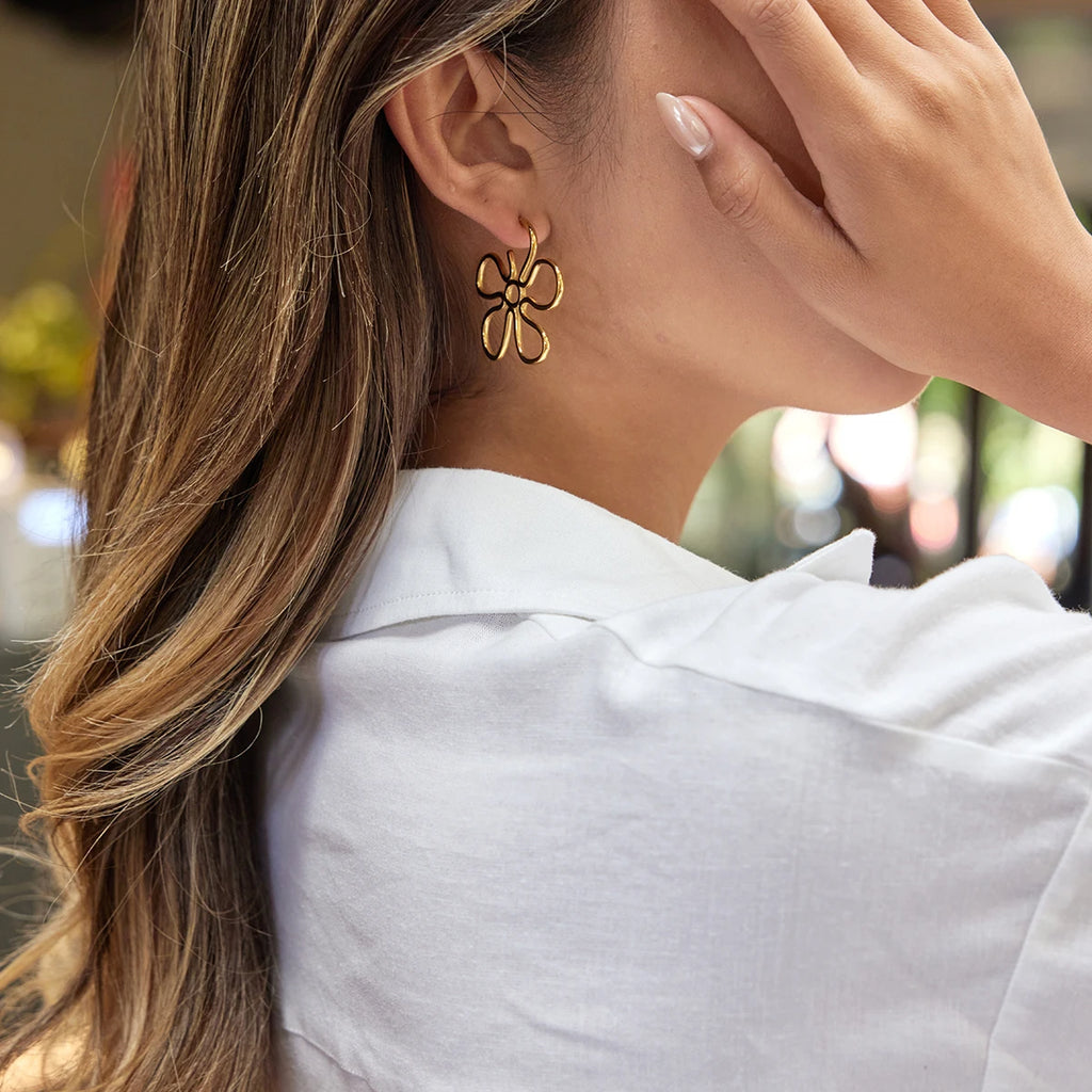 Hollow Flower Stud Earrings