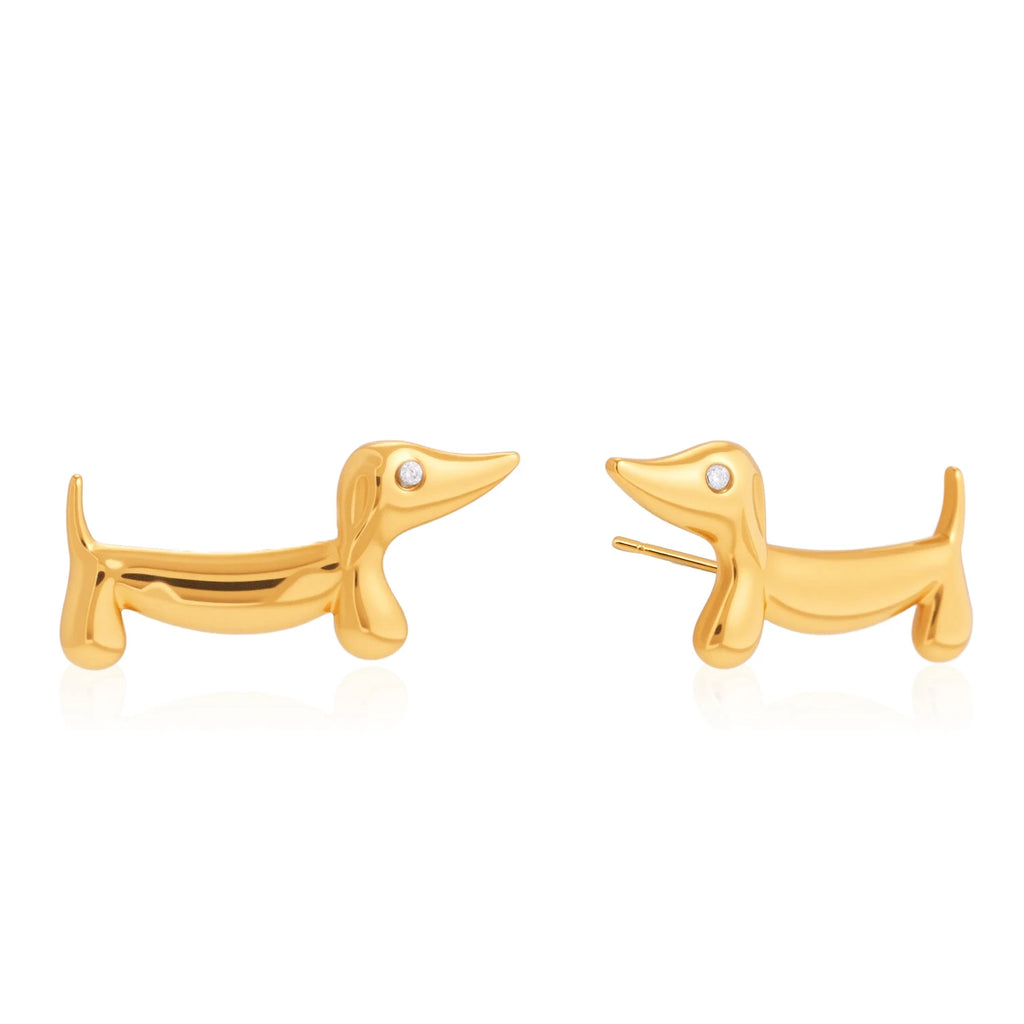 Cute Crystal Dog Stud Earrings