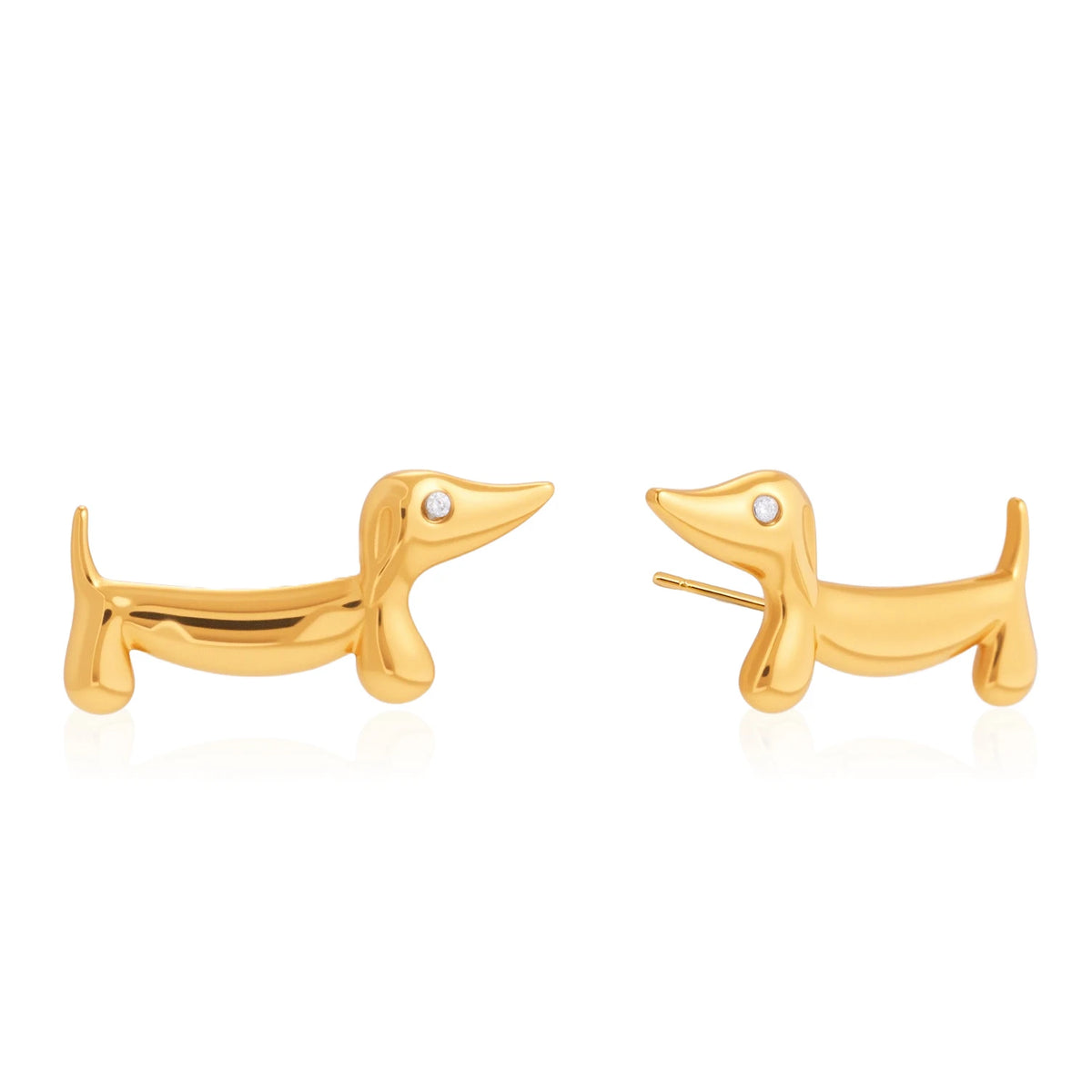 Cute Crystal Dog Stud Earrings