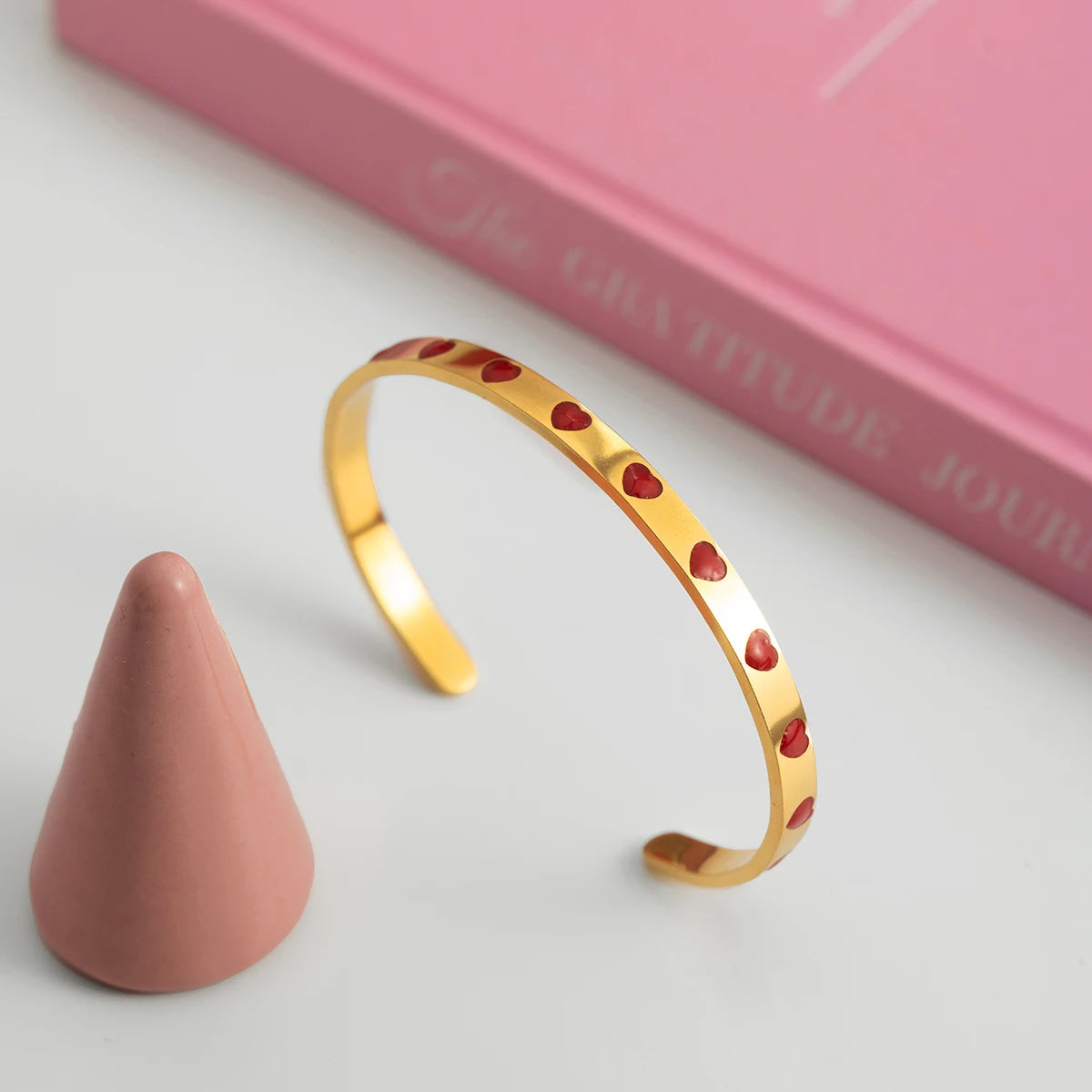 Romantic Red Heart Cuff Bracelet