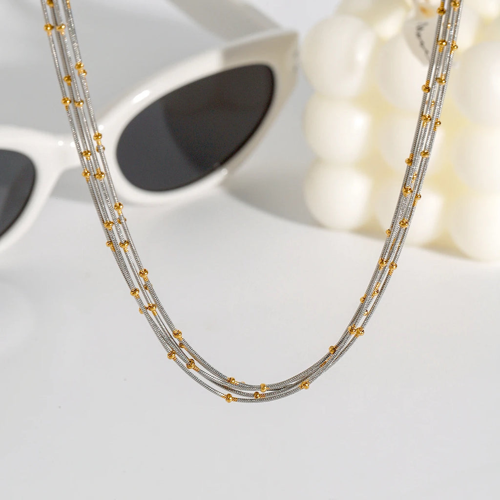 Versatile Beads Multi Layers Chain Necklace