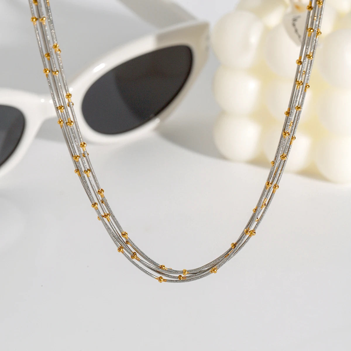 Versatile Beads Multi Layers Chain Necklace