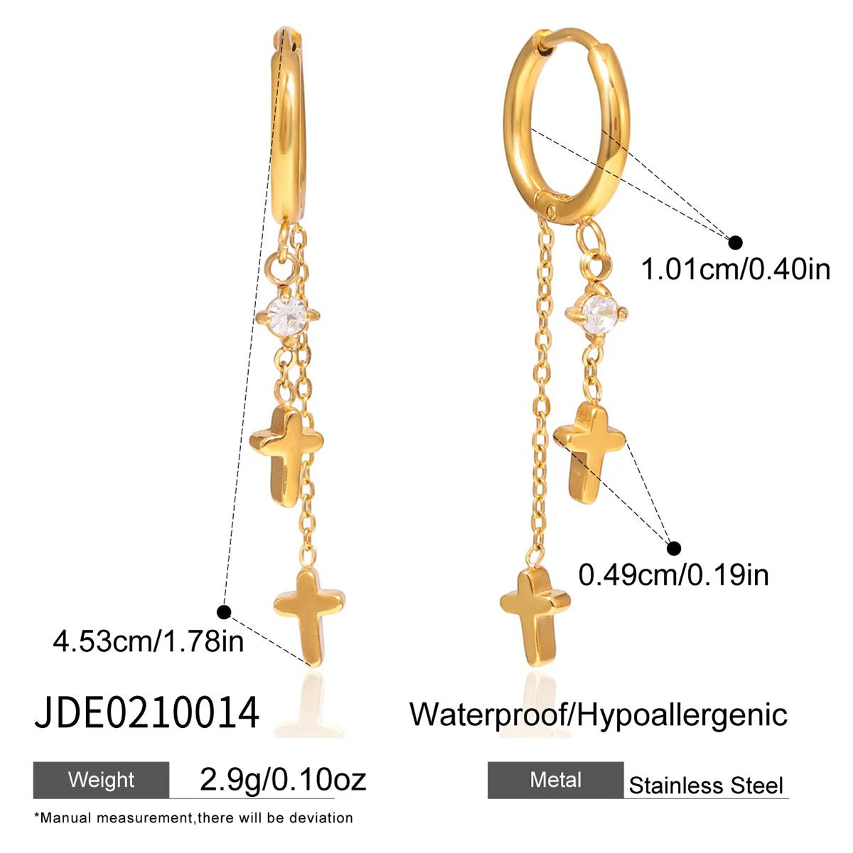 Classic Moon Star Cross Pendant Tassel Earrings