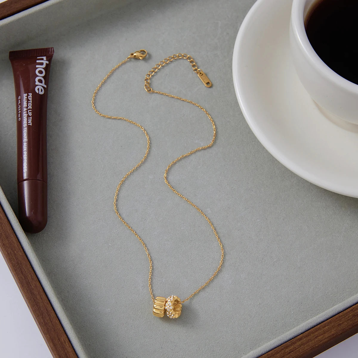 Classic Flower Crystal Beads Pendant Necklace