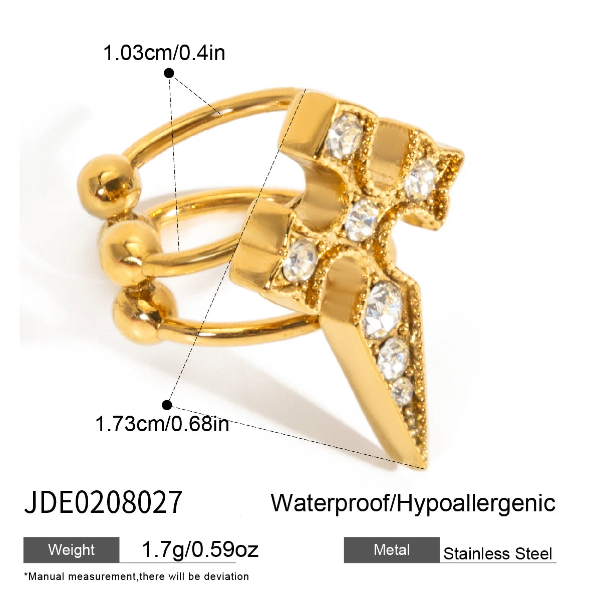 Classic Crystal Cross Drop Earrings