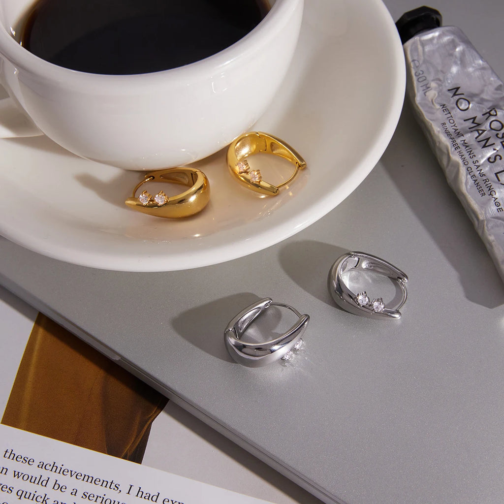 Classic Round Zircon Earrings