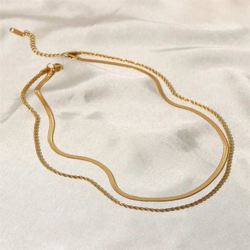 Double Layered Stainless Steel Necklace