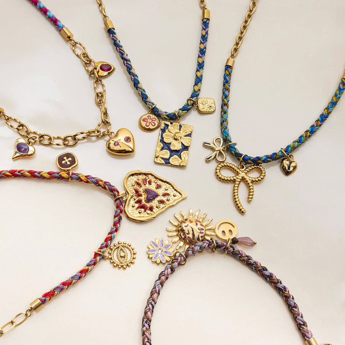 Resort Style Flower Square Pendant Necklace