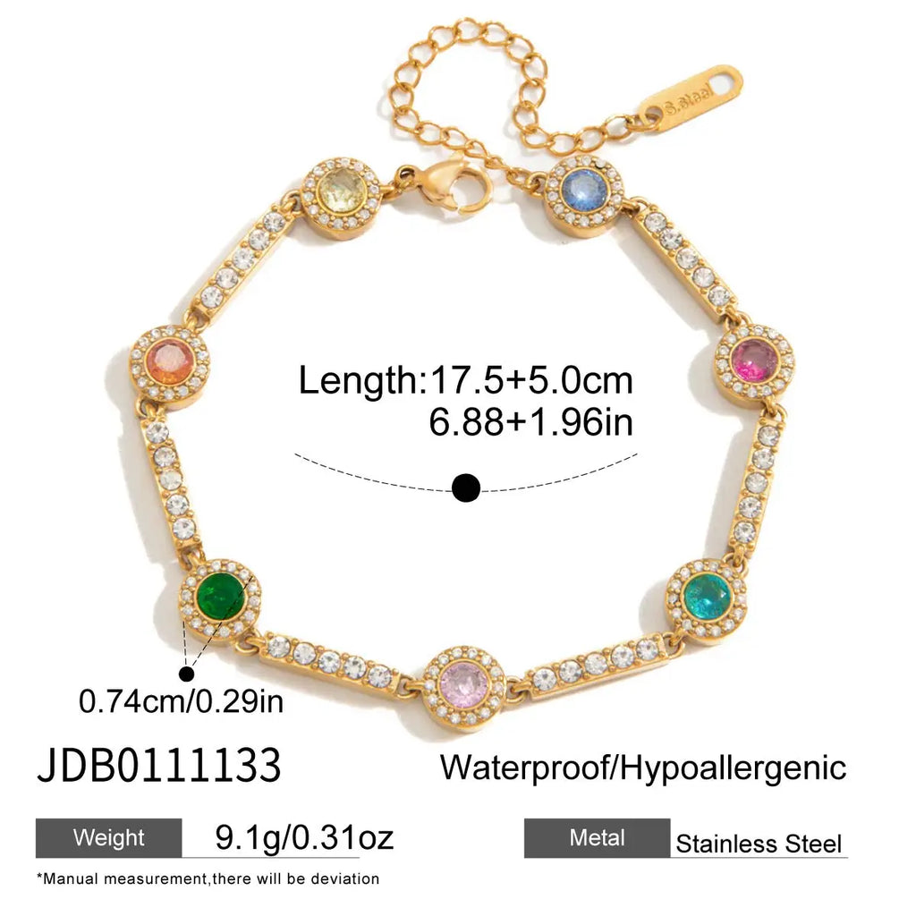Multicolor Round Zircon Bracelet