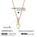 Sweet Color Zircon Heart Geometric Pendant Necklace