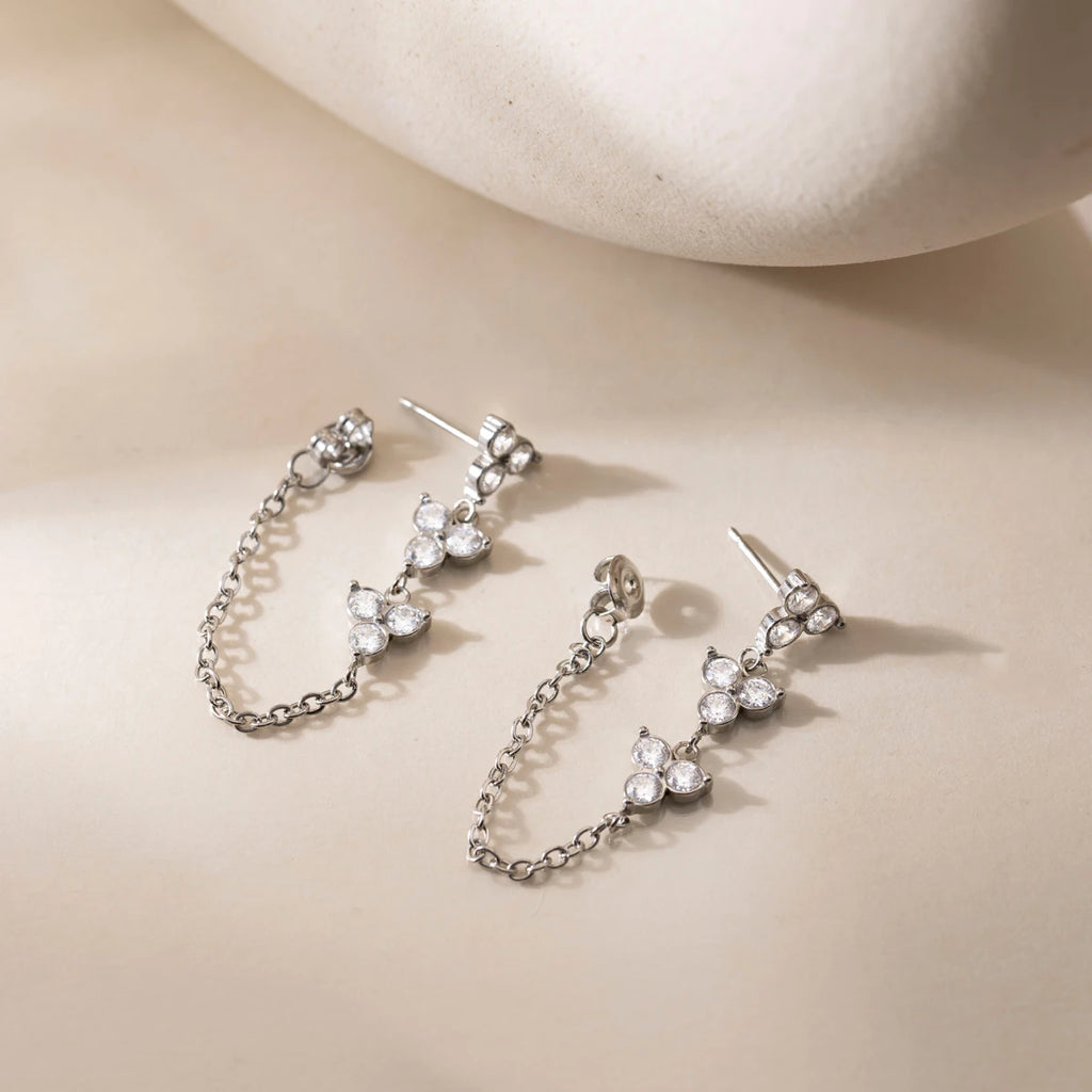 Zircon Flower Earrings