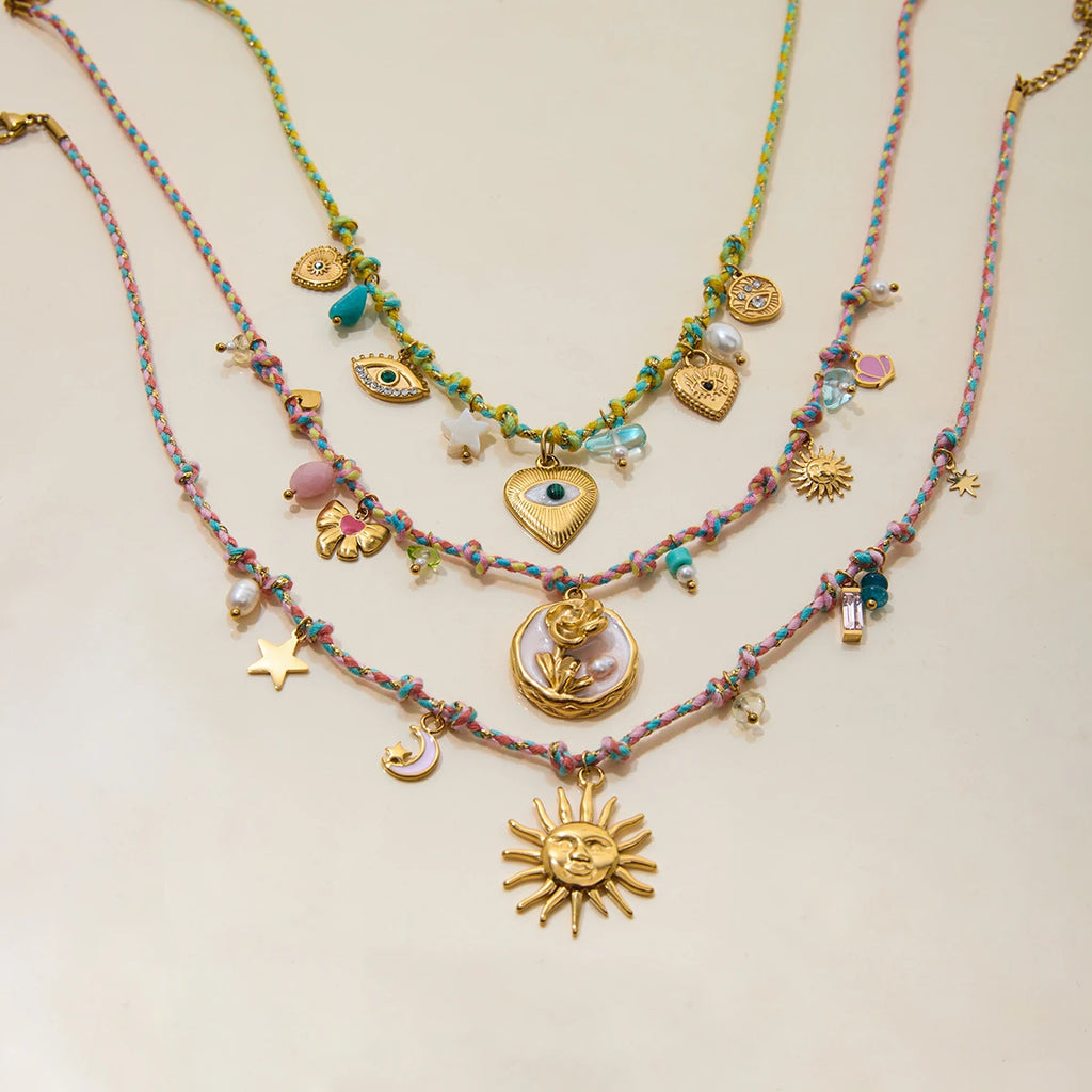 Devil's Eye Heart Pendant Necklace