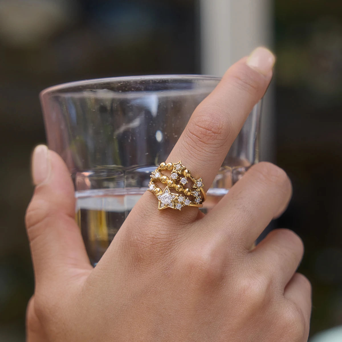 Star  Zircon Open Rings