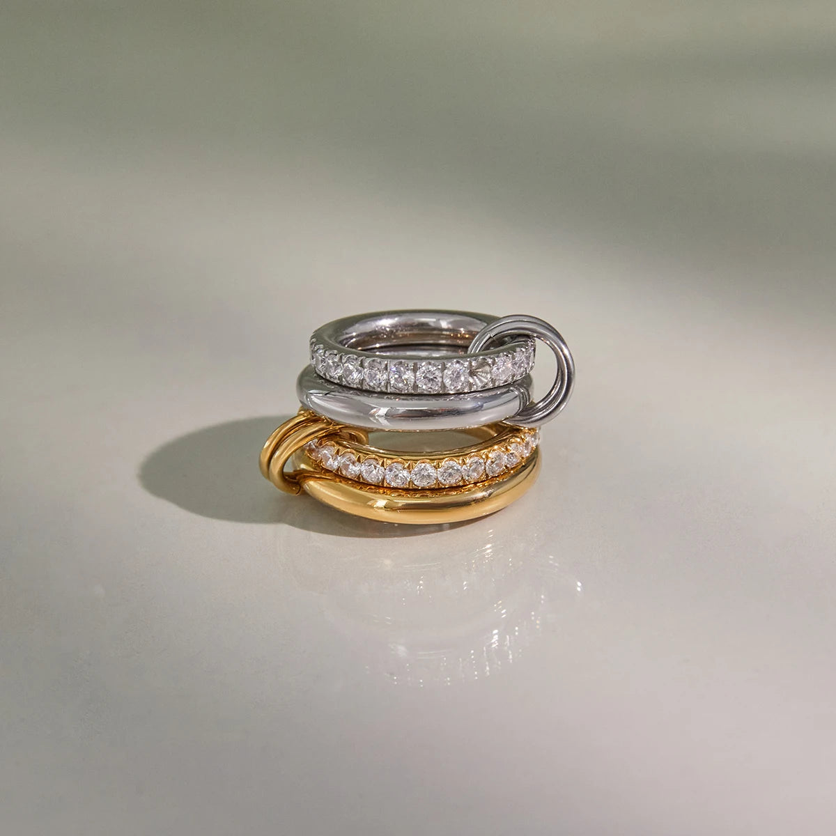 Double Layer Zircon Rings