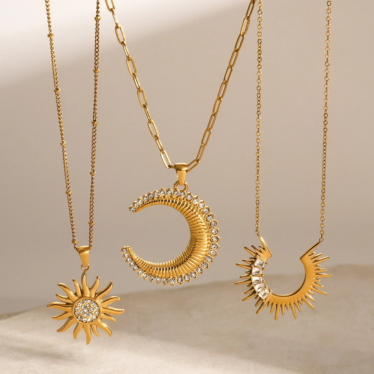 Geometric Sparkling Zirconia Necklace