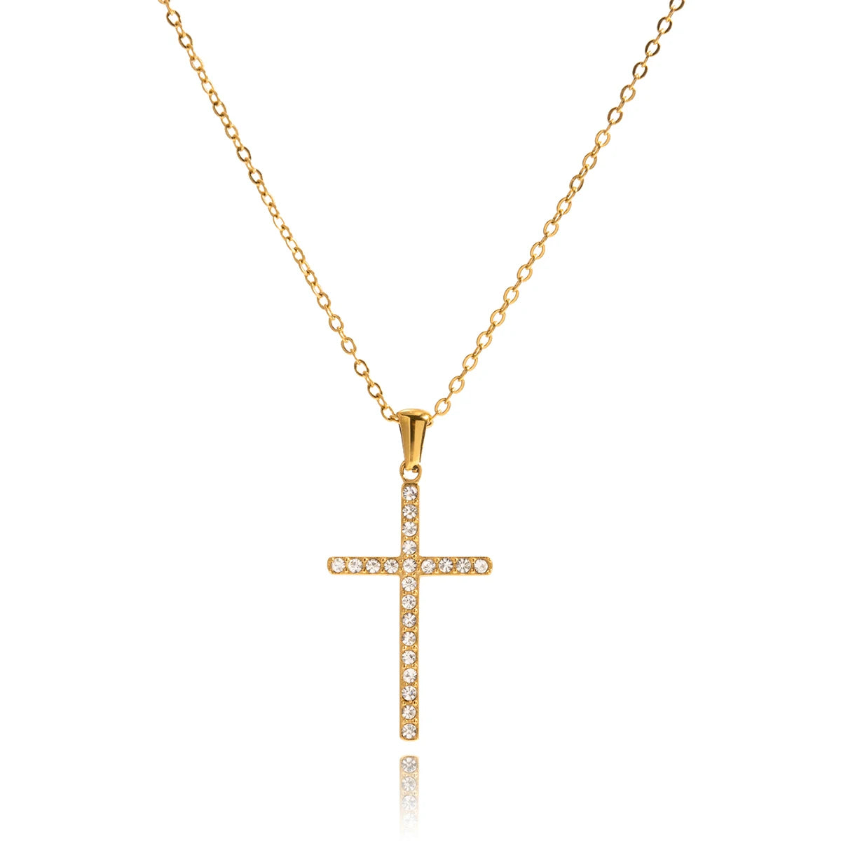 Classic Zircon Cross Pendant Necklace