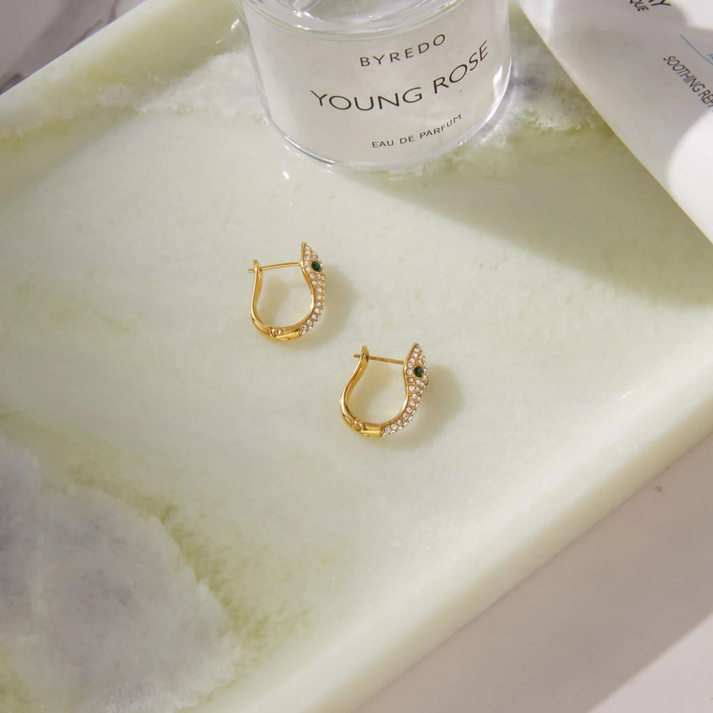 Snake Zircon Hoop Earrings