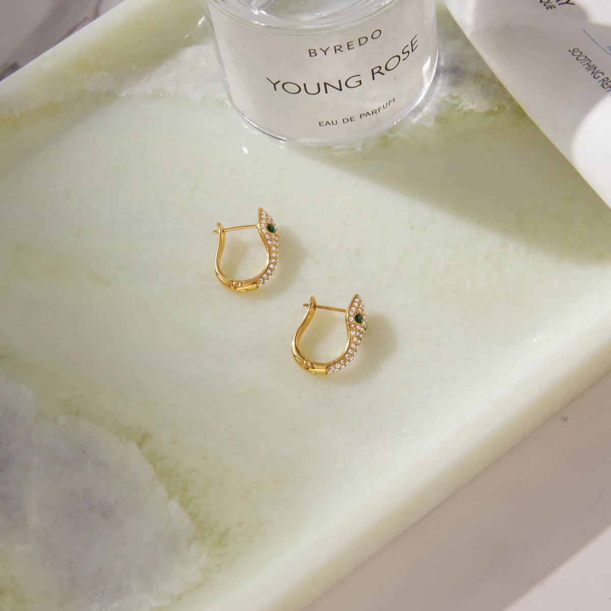 Snake Zircon Hoop Earrings