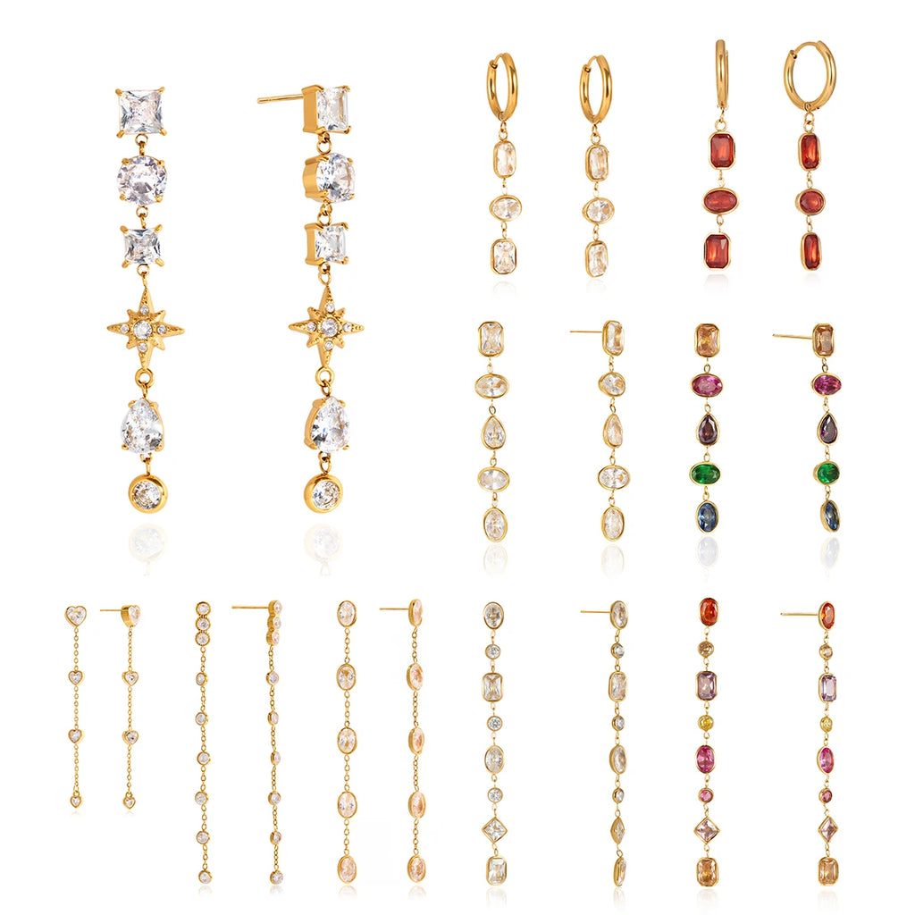 Delicate Zircon Drop Earrings